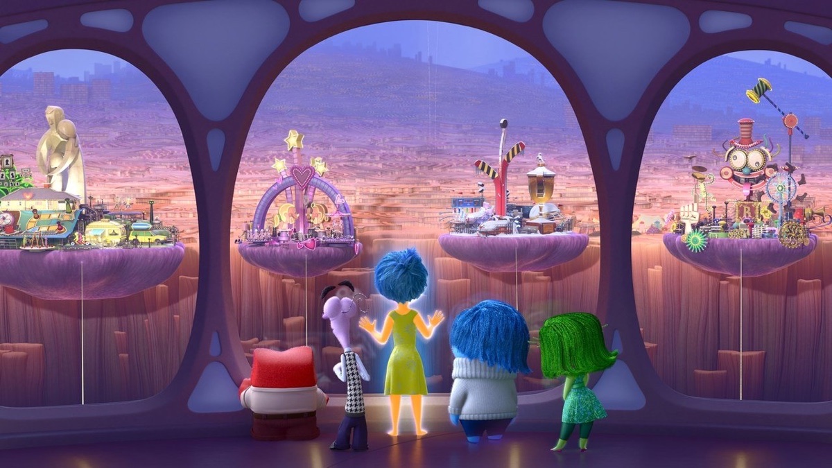 Inside Out - the Emotions looking out from Headquarters at the Islands of Personality