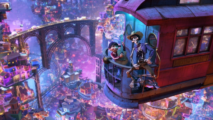 Coco - the Land of the Dead lit up at night