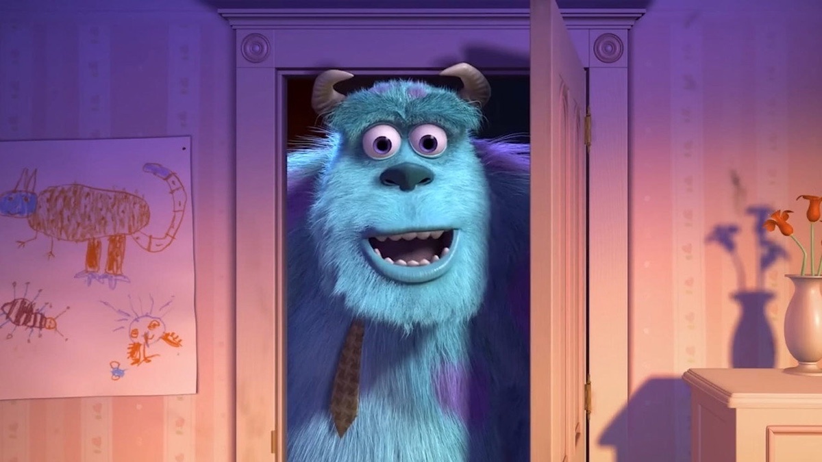 Monsters, Inc. - Sulley peering through a child's closet door