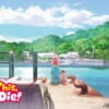 Draw This, Then Die! key art - Ai and Pokota sitting on a pier on the island