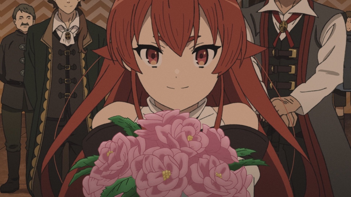 Mushoku Tensei Season 1: Eris holding a bouquet